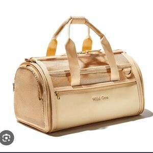 Wild One Tan Beige Cream Dog Pet Carrier Crossbody Bag Luggage